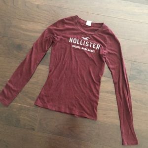 Hollister maroon long sleeve tee size S